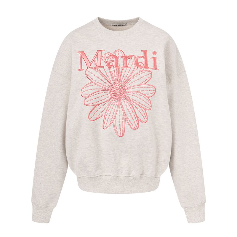 Mardi卫衣女小雏聚赵露思同款秋冬新款刺绣印花宽松圆领上衣女潮