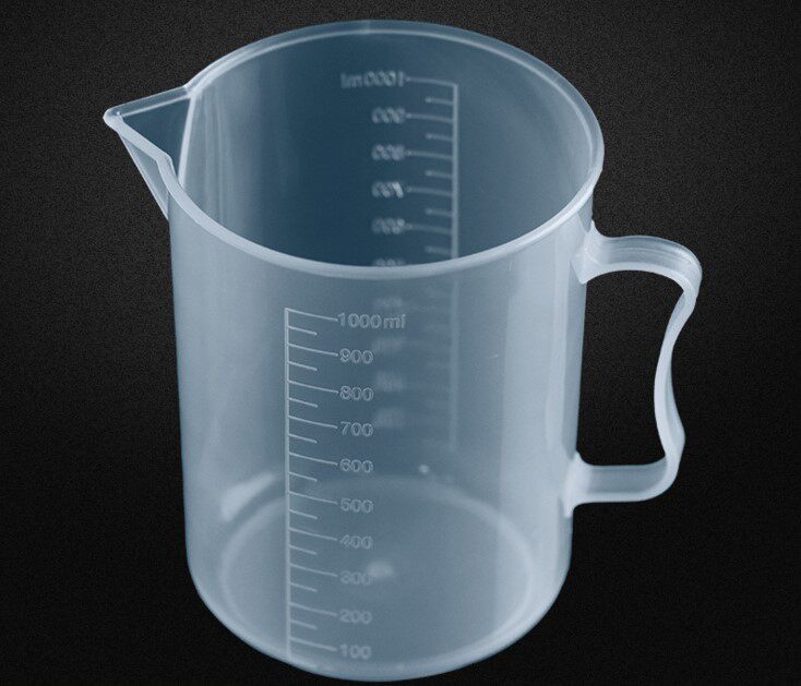 加厚带刻度计量洒水壶透明新料施肥兑药园艺1l浇水量杯