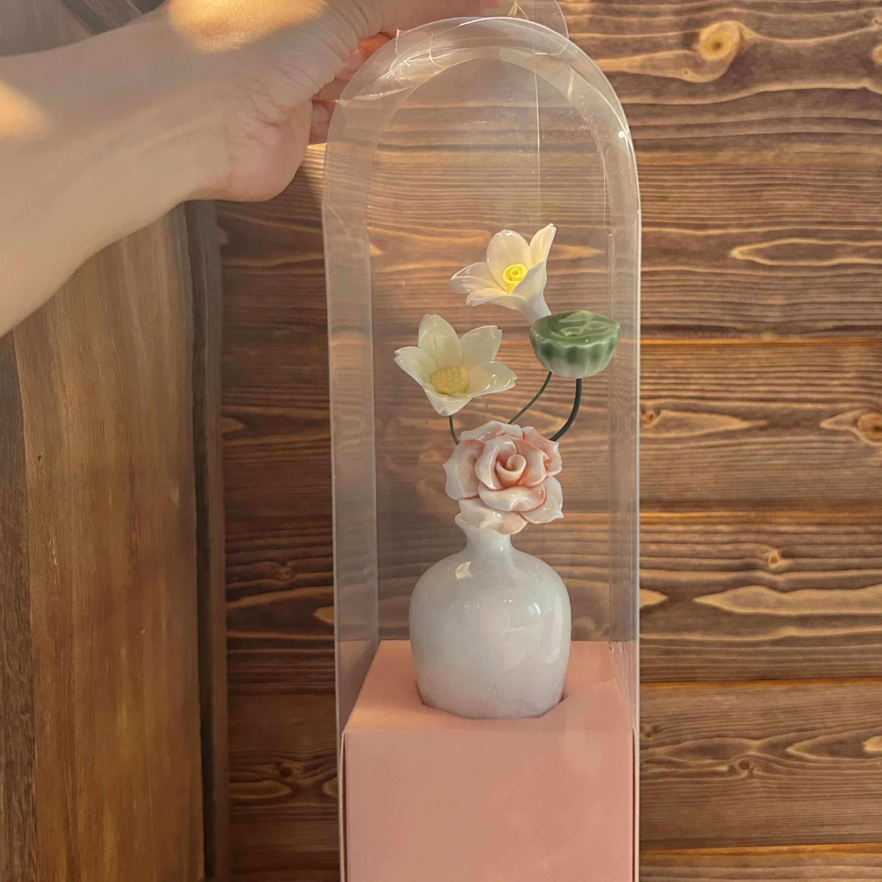 陶瓷花瓶礼物盒 pvc透明包装鲜花花盒 单独买装盒不包邮