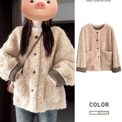 小清风羊羔毛外套女保暖小个子香风摇粒绒加厚显瘦夹克