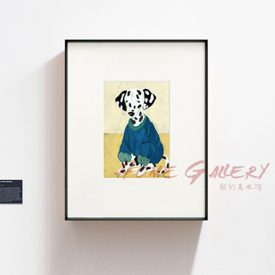 Dalmatian in Sweatshirt 版画小众装饰画现代插画艺术高级感挂画