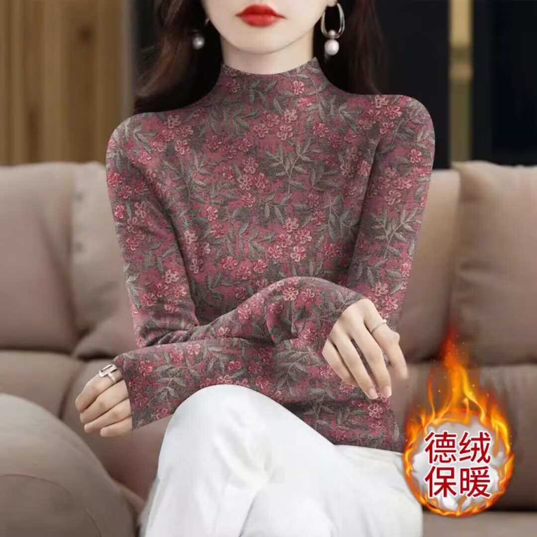 德绒保暖秋冬加绒打底衣