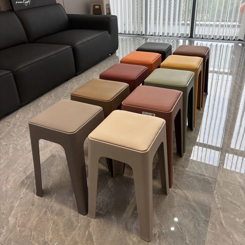 轻奢风塑料凳子客厅餐厅可叠放