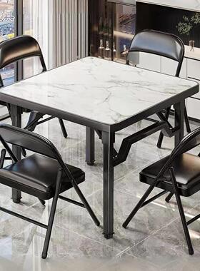 可折叠桌子正方形餐桌家用小户型吃饭桌掼蛋专用四方桌简易麻将桌