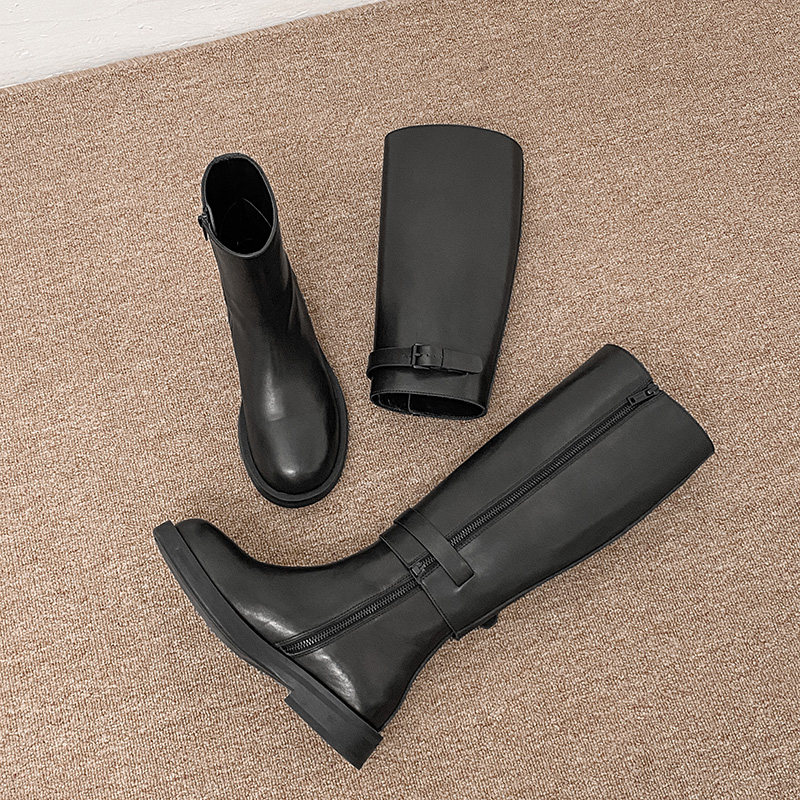 BOOTS ANN MARTIN BOOTS WOMENS BOOTS DETACHABLE TWO WEAR BOOTIES SLEEVE BOOTS HIGH BOOTS LEATHER KNIGHT BOOTS BIKER BOOTS