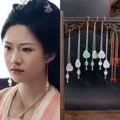 仙台有树向涵之沐清歌同款 流苏花瓣耳环古风汉服仙女气质配饰耳夹