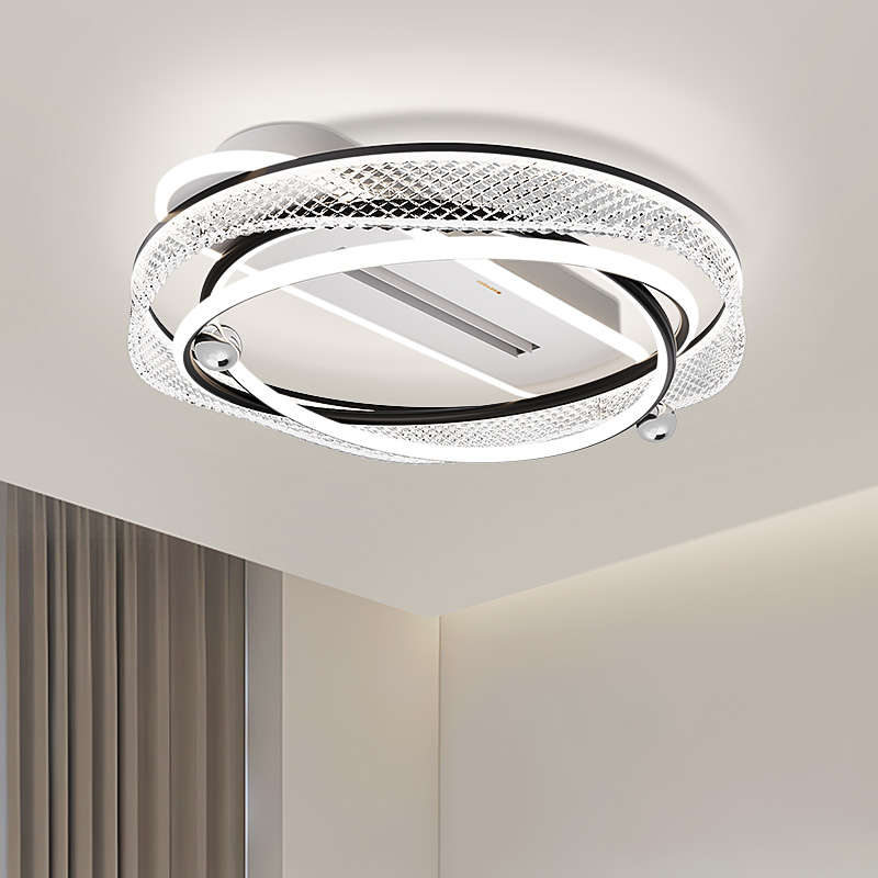 无叶风扇灯2025新款卧室灯水晶吊灯吸顶灯现代简约灯具全屋组合