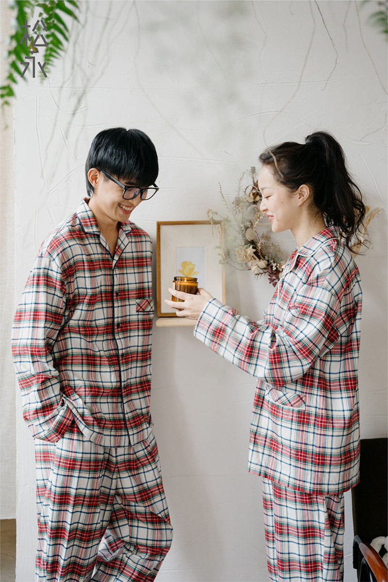 松永秋冬纯棉磨毛情侣睡衣男士女士长袖长裤宽松显瘦格纹家居服套,女士内衣/男士内衣/家居服,睡衣/家居服套装,淘宝优惠券,粉丝福利购,淘宝优惠卷