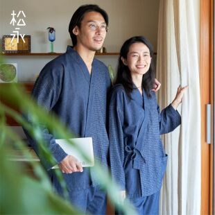 汉服家居服和服套装 松永新款 长裤 睡衣柔软长袖 秋冬棉羊毛情侣同款