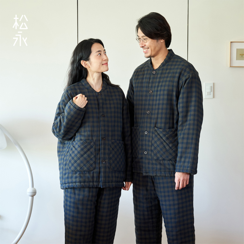 新款冬季格子3M夹棉情侣保暖睡衣