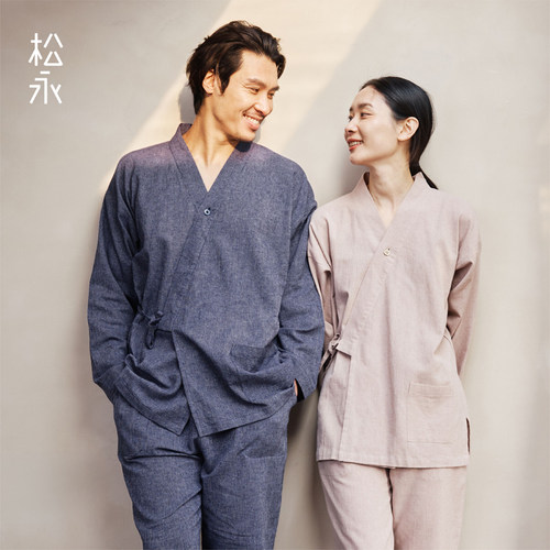 松永情侣棉麻汉服SPA汗蒸家居服