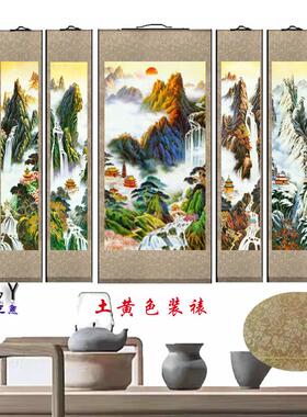 仙堂山水画堂口挂画流水生财画