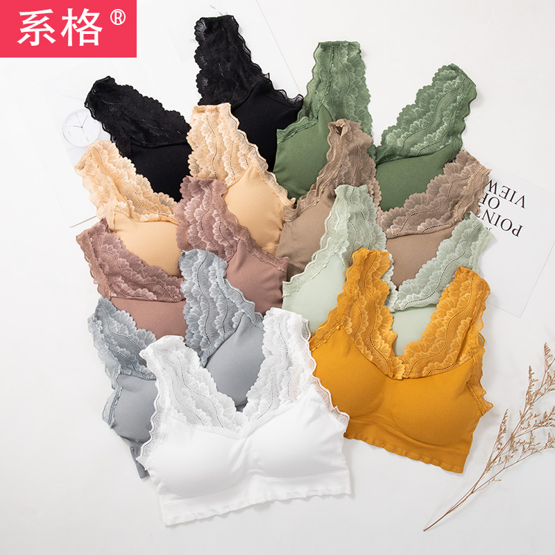 蕾丝抹胸美背无钢圈女网红学生