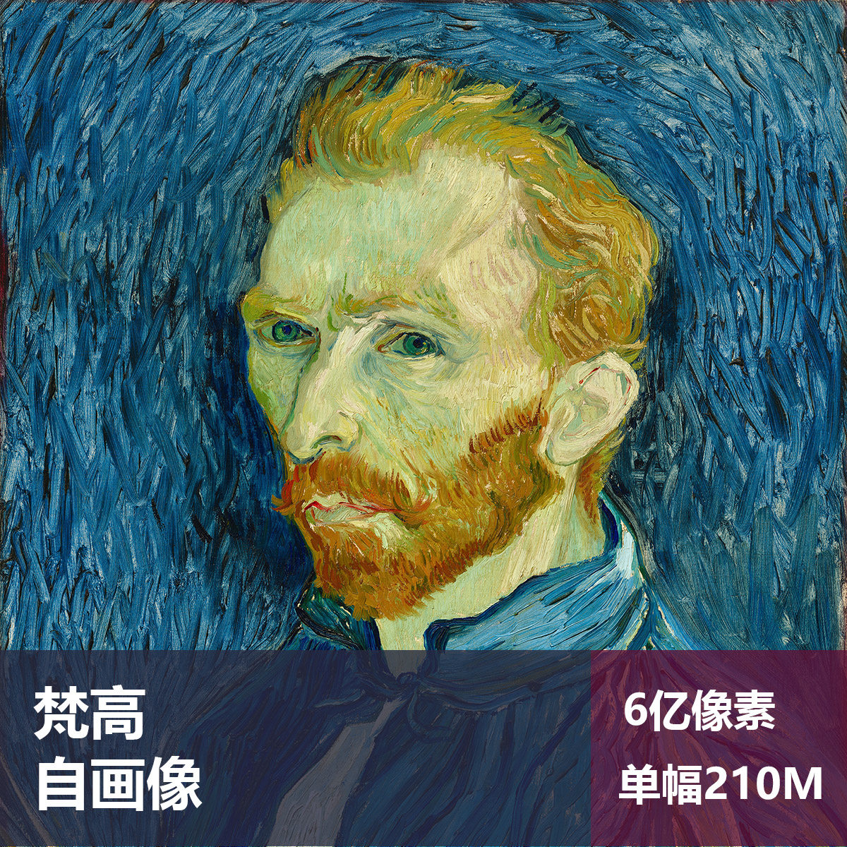 自画像梵高高清油画原版作品装饰画喷绘图片素材