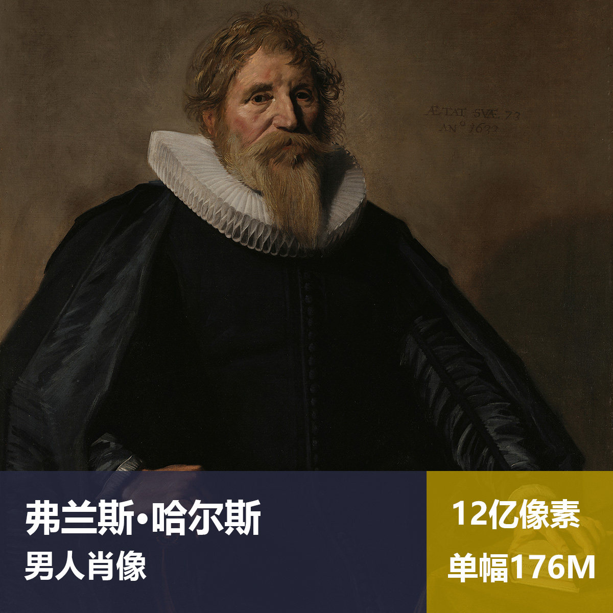 男人肖像弗兰斯·哈尔斯高清油画原版作品喷绘装饰画图片素材