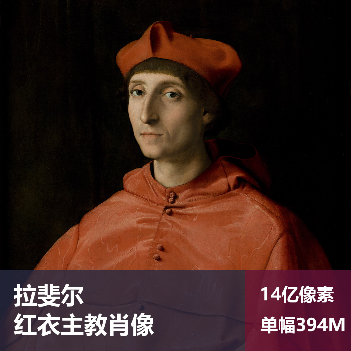 红衣主教肖像拉斐尔高清油画原版作品装饰画喷绘图片素材