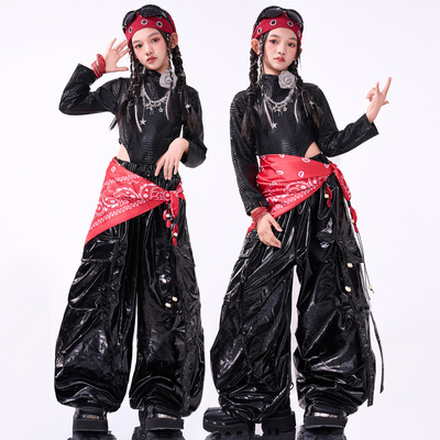 爵士舞女童服装时髦潮酷少儿JAZZ街舞演出服女团走秀表演服甜酷风