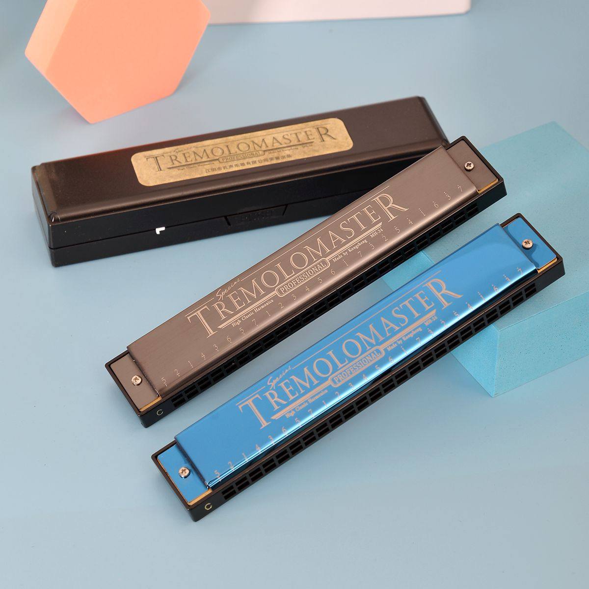 24孔c调复音口琴成人儿童初学入门晋级演奏孔声专业口琴免费刻字