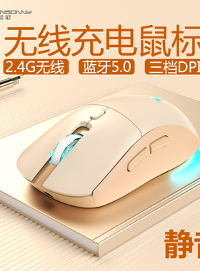 森松尼R6蓝牙无线鼠标双模静音游戏电竞办公台式机笔记本电脑mac