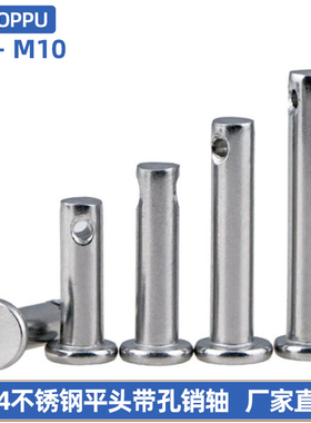 304不锈钢gb882销轴 平头带孔圆柱销 销钉M3M4M5M6M8M10x8X10-100