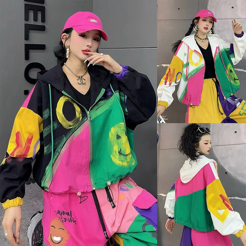 2026春新款韩版连帽拉链外套女
