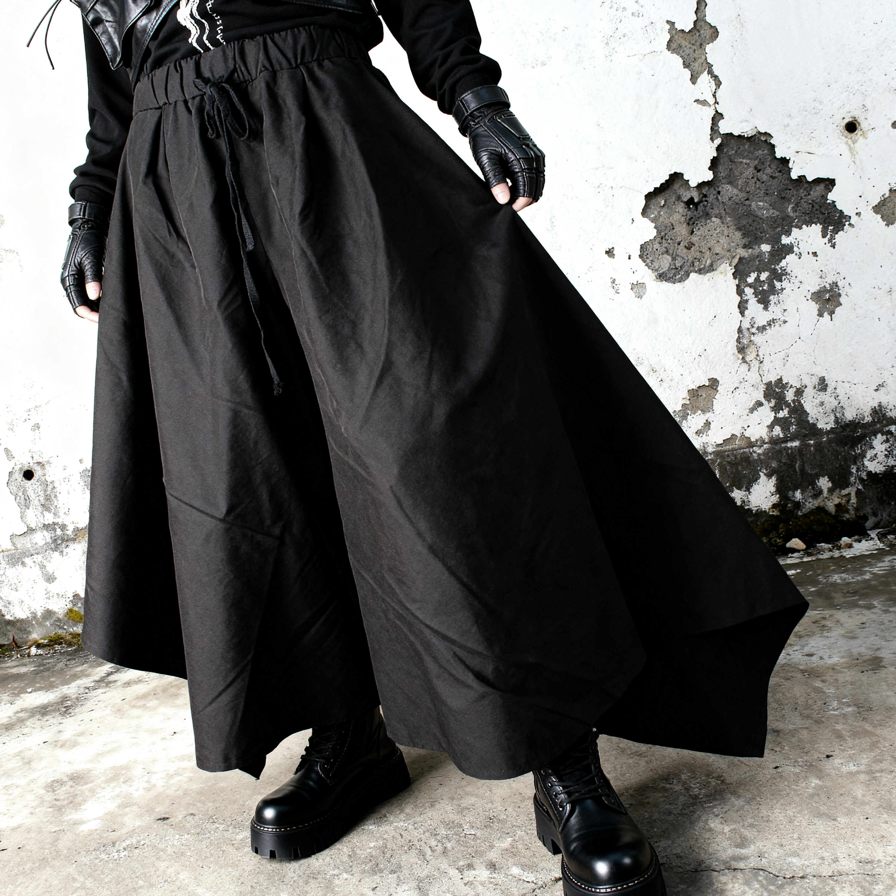 痞帅直筒阔腿裤九分裤宽松型大码