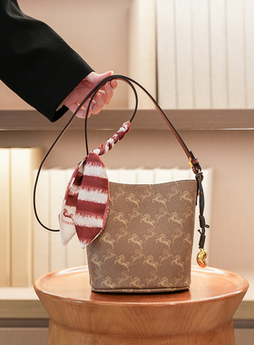 高级感轻奢迷你老花水桶包女式2025新款质感小众单肩包时尚斜挎包