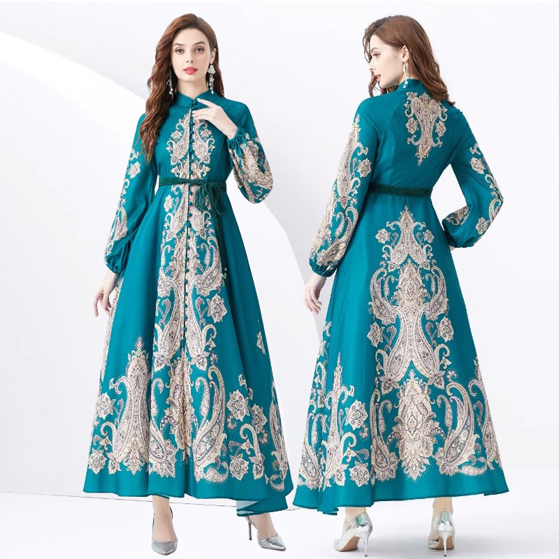 明星款名媛彩色精致大码超长走秀礼服欧式宫廷风优雅3XL连衣裙女