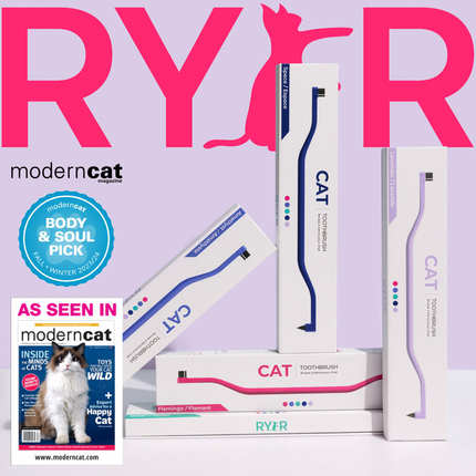 克拉の美国进口RYERCAT双头宠物狗猫牙刷舒适不分叉petsmile牙膏