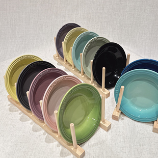 现货の克拉宠物 le creuset 酷彩餐前盘 宠物碗配餐食盘圆盘小花