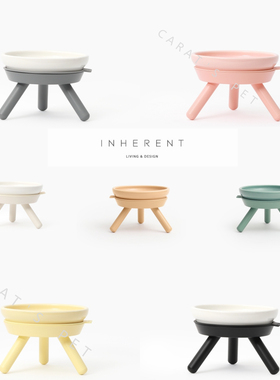 克拉宠物 现货 韩国inherent新品 宠物猫狗撞色湿粮碗 陶瓷 ins风