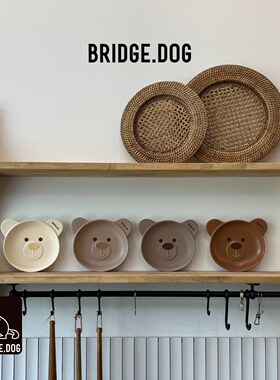 韩国进口Bridge.Dog宠物食盆陶瓷猫狗碗兔碗Bearbowl熊盘网红BD碗