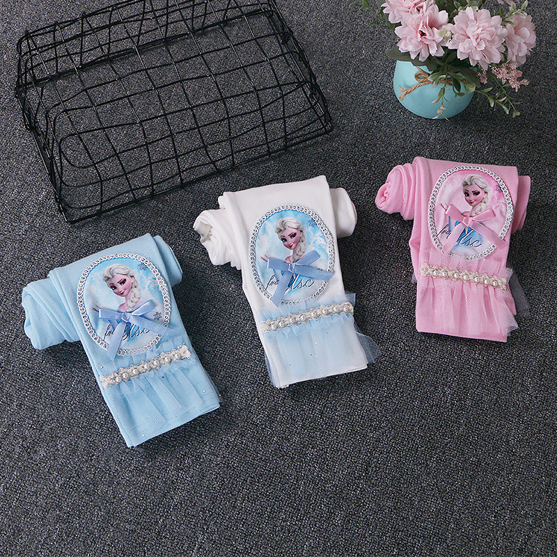 冰雪奇缘爱莎公主打底裤子女童春秋裤外穿爱沙秋季儿童宝宝加绒