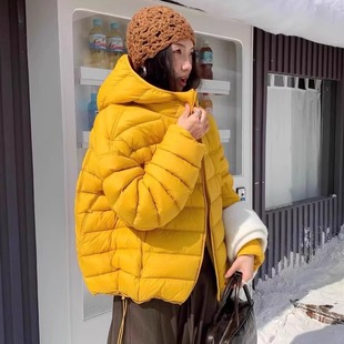 商场原版(95绒)龟背排骨羽绒服女2025冬季新款韩版宽松连帽短外套