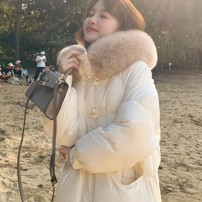 90绒羽绒服女款长款过膝