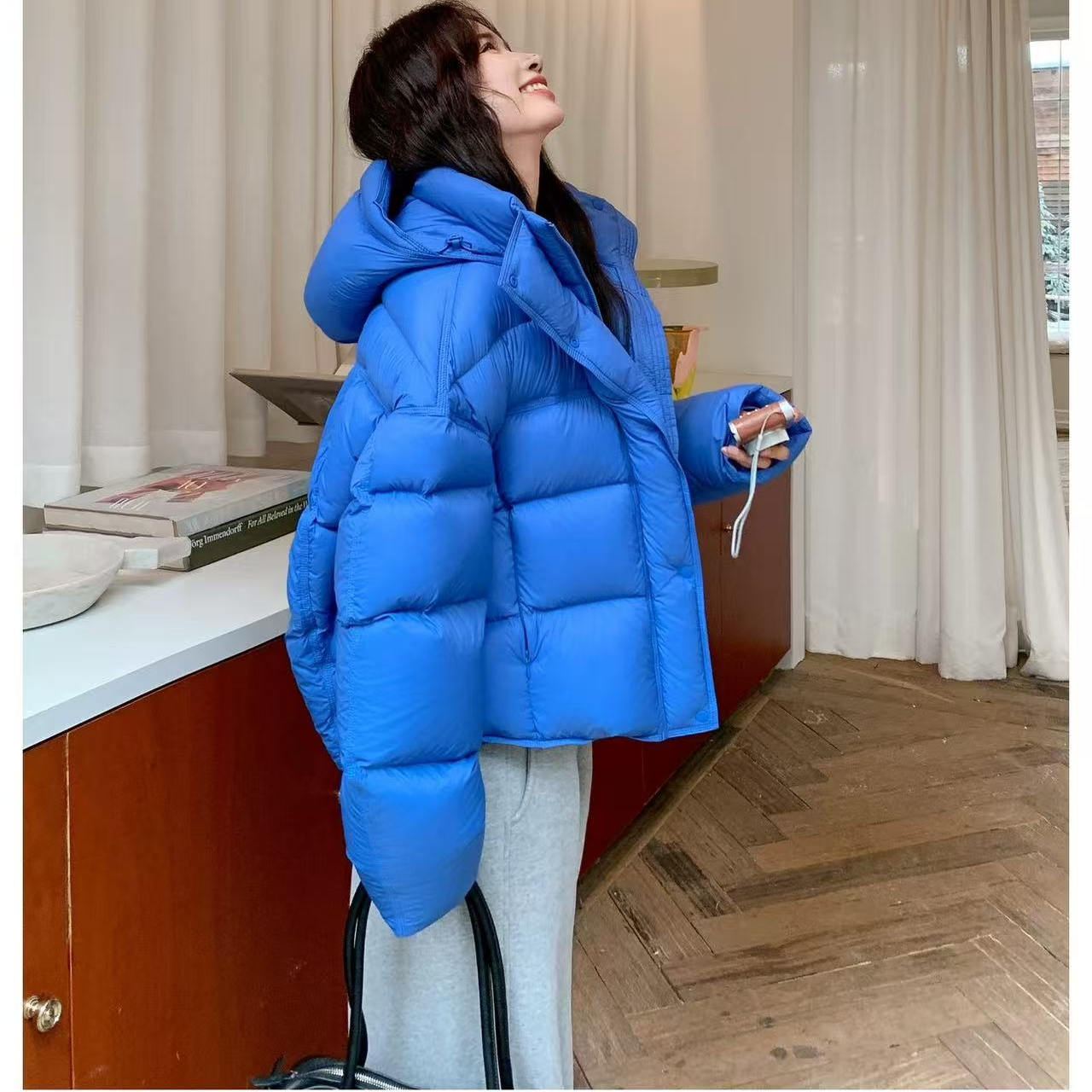 登登同款新国标90白鸭绒2025泡芙短款龟背新款爆款韩版宽松潮外套