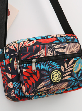 四季百搭小方包女新款印花尼龙女包牛津布单肩斜挎包休闲帆布包包