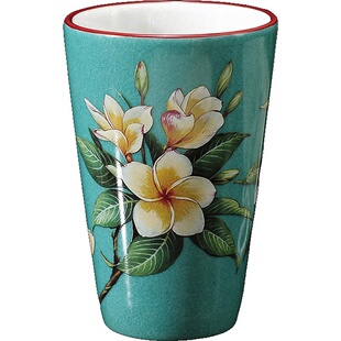 现货美式高温冰裂刷牙漱口杯陶瓷牙缸杯化妆室浴室杯中式刷牙