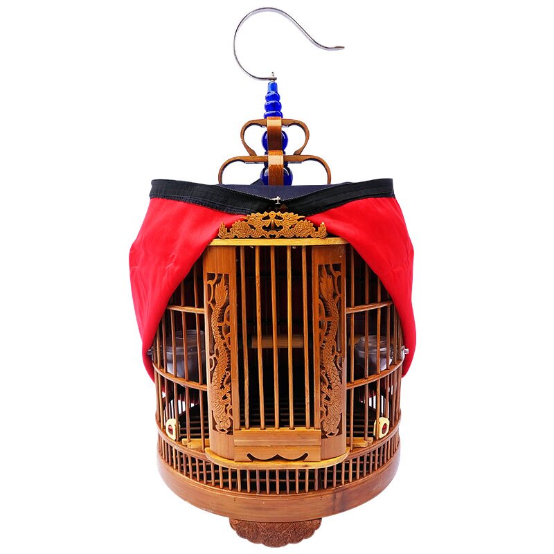 正品新款老料镂空雕双门竹制画眉鸟笼八哥鹩哥大号鸟笼子全套豪华