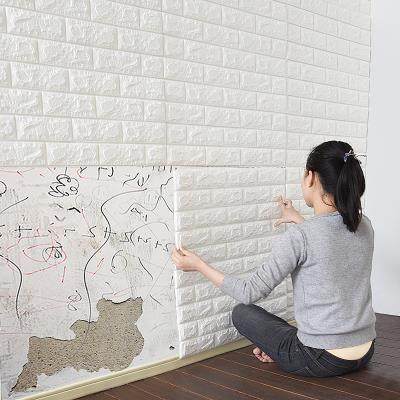 新品3d立体纸壁墙纸自粘泡沫砖纹装饰防水防潮可擦洗防撞背景墙面