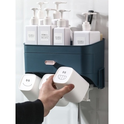 牙刷置物架卫生间免打孔漱口套壁式壁挂刷牙吸牙具家用牙缸杯ZC筒