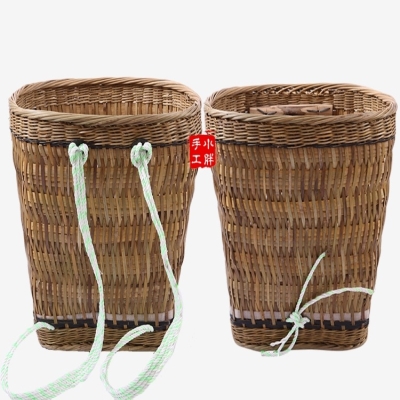 手工编织竹编背篼大人u竹蔑背篓背框收纳筐舞蹈道具小背篼夹背儿