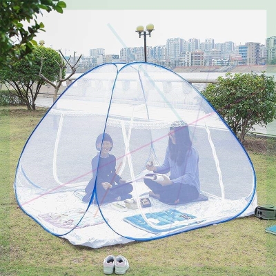 打地铺有底庭院帐蓬露营旅行折叠式帐篷安装野外蚊帐户外便携蒙古