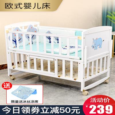 Baby bed Mosaic Big bed move white baby Little bed newborn children European style bb Solid wood Cradle foldin the Diapers/Care/Feeding/Push lathe , Crib/Crib/Cradle/Chair , Crib/Children's beds  category - from Buy2taobao.com to provide professional Taobao agent buy service