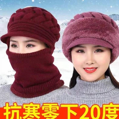软布帽包头帽围脖妈妈帽加厚奶奶保暖帽秋冬天老年人戴的春季