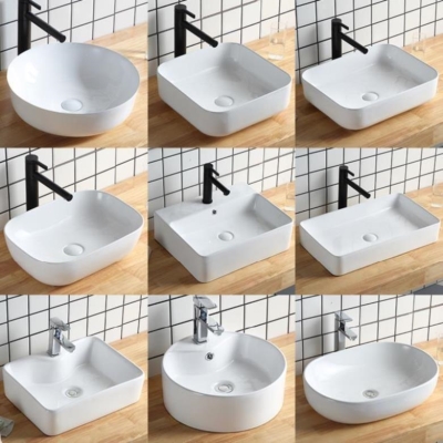 盆子台式台上盆洗手盆家用龙头单面盆小阳台椭圆形洗脸卫生间老式