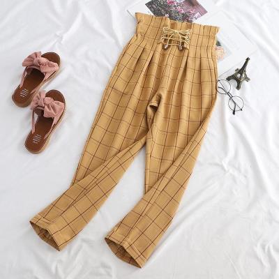Drawstring Frenum lattice Casual pants Summer wear new pattern Korean Edition Harbor Wind Bud Easy Show thin Haren pants studentin the Women's clothing/Boutique , Pants , Casual pants  category - from Buy2taobao.com to provide professional Taobao agent buy service