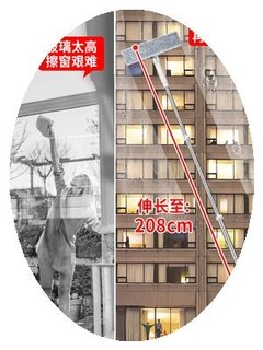 擦玻璃神器家用双面擦高楼清洁工具双层三层刮刷高层伸缩杆搽窗户