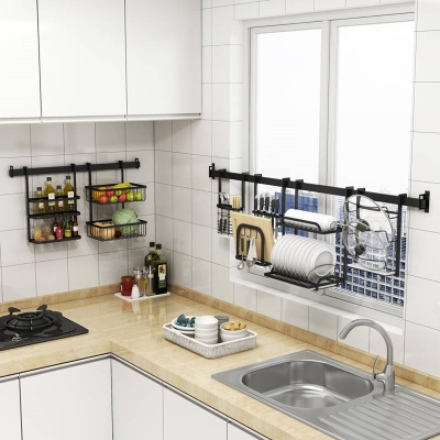 厨房窗户挂架 多功能不锈钢碗架沥水架厨房用品置物架壁挂墙上窗