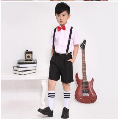 演讲服装 短袖 小学男生幼儿园吊带背带裤 小班六一儿童演出服六年级